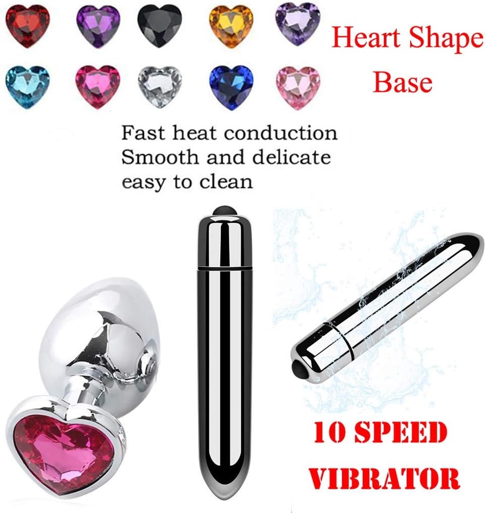 Karruier Joyas corazón Base Enchufe Anal 10 velocidades Dildo ...
