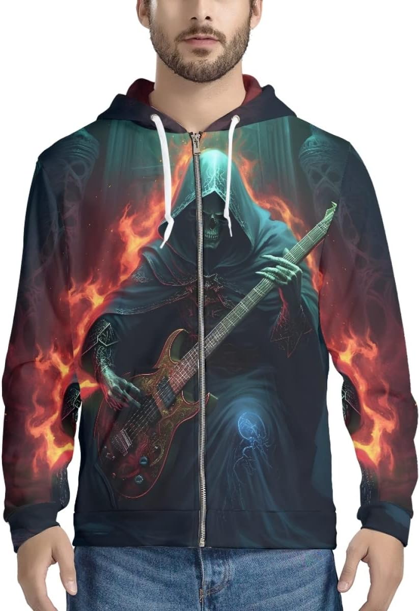 KIDVOVOU Unisex 3D Galaxy Wolf Print Graphic Hoodies Pullover Zip Up Hoodie Sweatshirts