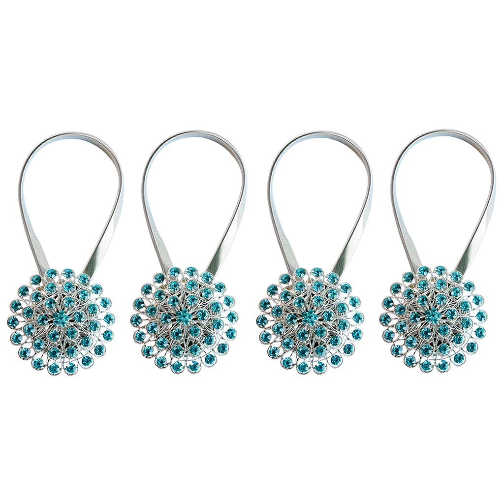 Fermatenda Magnetico Con Fiore Di Cristallo - Estensibile, Antiscivolo, Per Decorare Tende In Casa E Ufficio - Foto 10