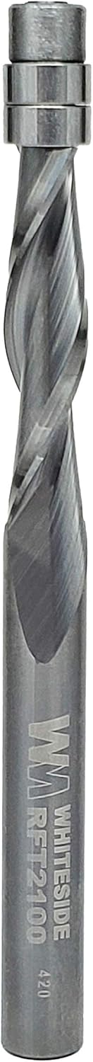 Whiteside Router Bits RFT2100 1/4-Inch Diameter Spiral Flush Trim Up Cut - Up Spiral Router Bits - 