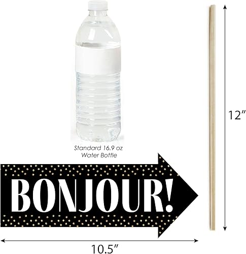 Miniatura 5 de Big Dot of Happiness Kit de accesorios para cabina de fotos, 10 piezas de accesorios de estrellas sobre París, montaje de bricolaje con palo de