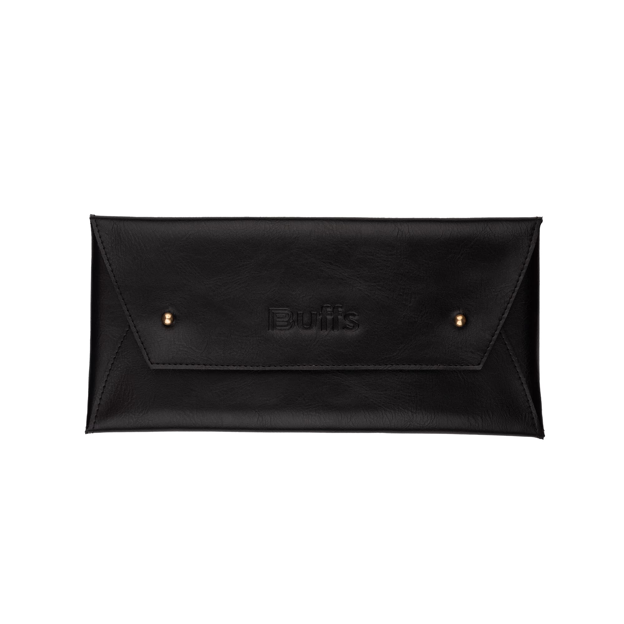 vegan leather cheque book holder - durable, slim, and spacious checkbook organizer with secure snap closure - compact travel-friendly wallet for financial professionals (black)