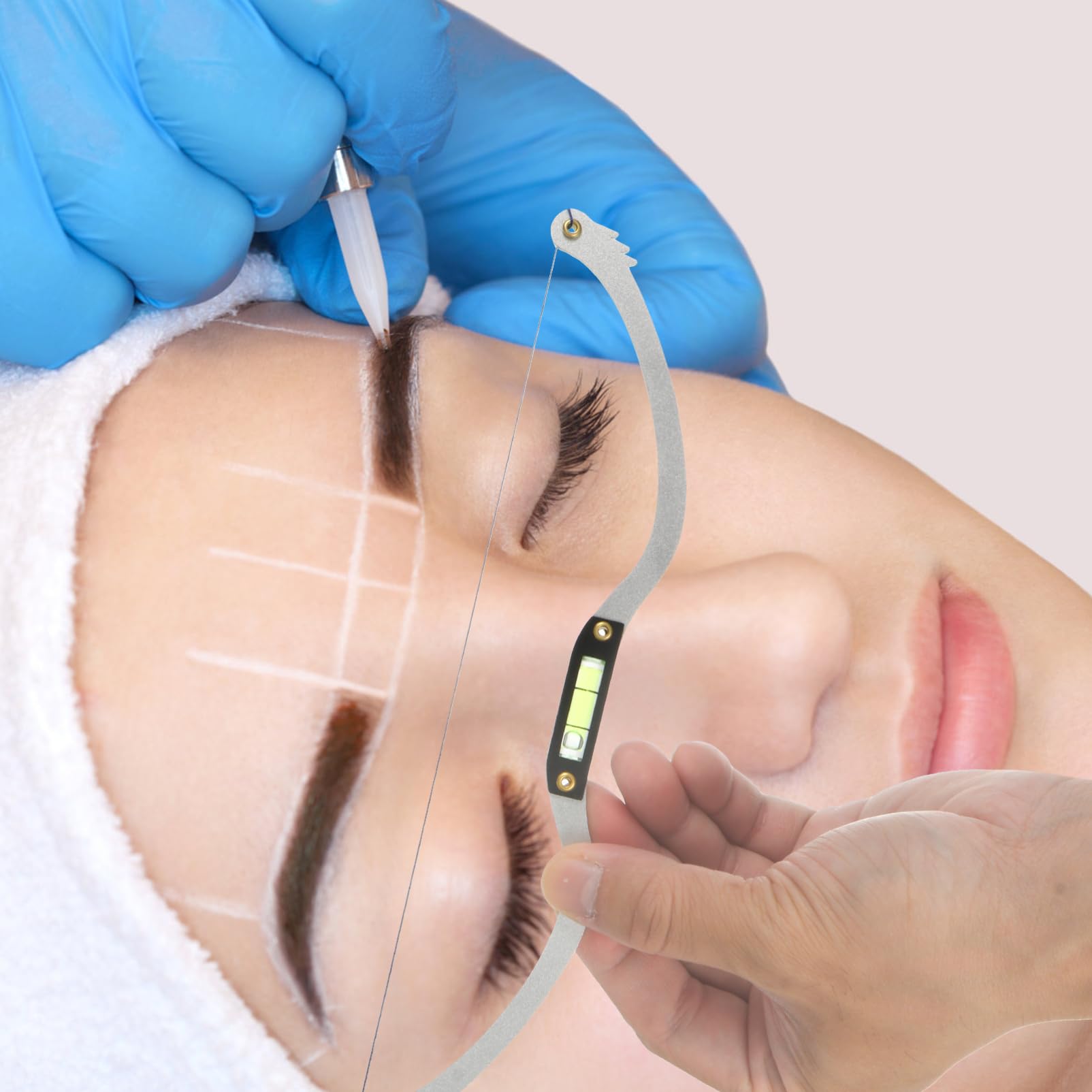 minkissy 3pezzi Righello Sopracciglia Professionale Con Design Livellato Strumento Per Mappatura e Misurazione Eyebrow Ruler Per Trucco Preciso e Simmetrico Per Estetisti e Uso Domestico