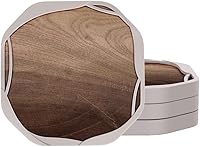 Vista 13 de UMIRRO Posavasos absorbentes para bebidas, posavasos de copa de silicona genial con inserto de fieltro para decoración moderna de mesa de café