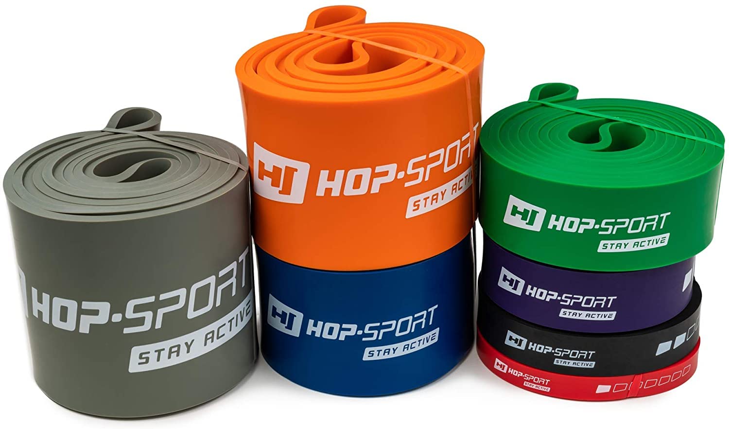 Hop-Sport Fitnessbänder aus Latex verschiedener Widerstand 7 bis 137kg Widerstandsbänder Gymnastikband für Kraft & Fitnesstraining und Muskelaufbau