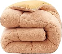 Vista 11 de ZTGL Edredón de algodón cálido para invierno, edredón de invierno de terciopelo de cordero, manta de cachemira de cordero para cama doble, núcleo