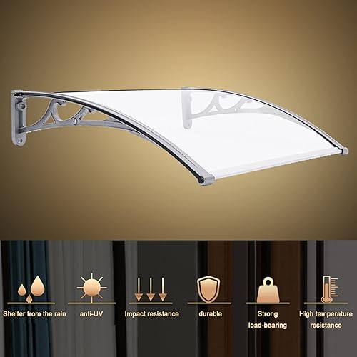 Miniatura 5 de Toldo para ventana, protección contra rayos UV, lluvia, nieve, toldo para puerta, toldo para puerta delantera al aire libre, toldo arqueado,