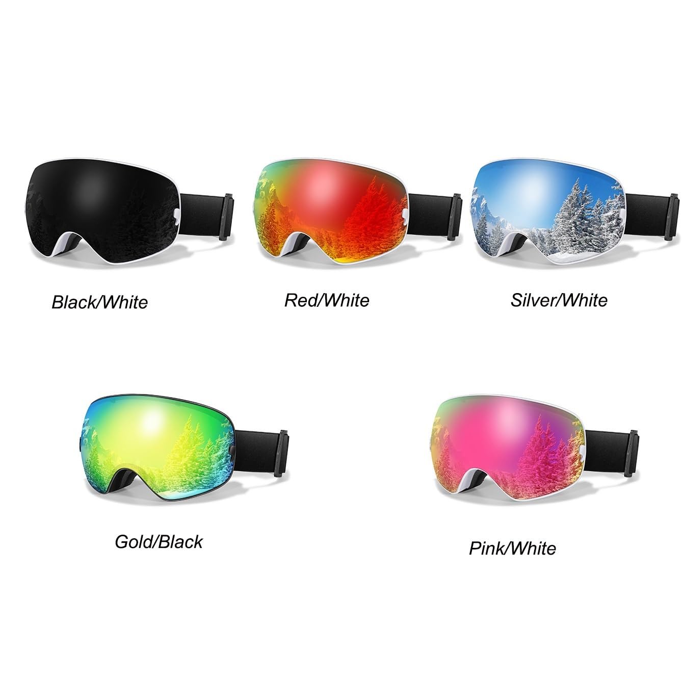 Lunettes de ski coupe-vent pour homme et femme, double pont, anti-buée, anti-reflets, protection UV