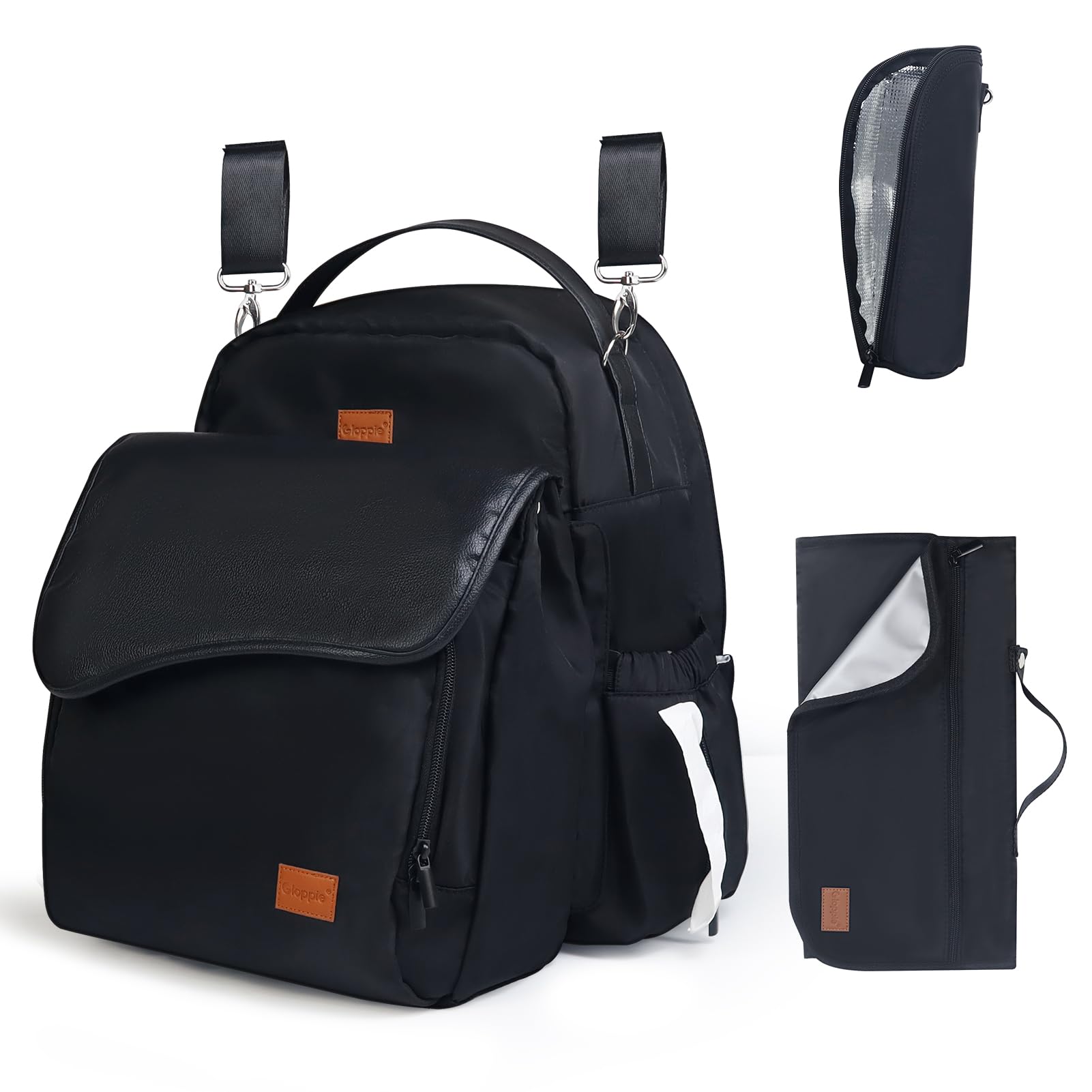 Gloppie Borsa per pannolini per bambini, grande capacità, 4 in 1, maternità