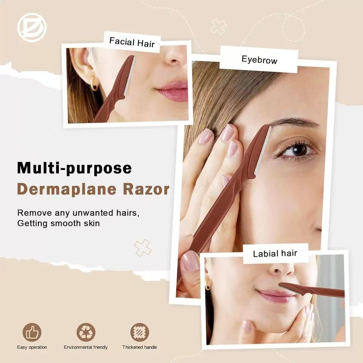 D15 unidades de maquinilla de afeitar para cejas, recortadora de cejas para mujer, para cara, cuerpo y cejas, para hombres y mujeres, vello facial, portátil (negro) — view 3