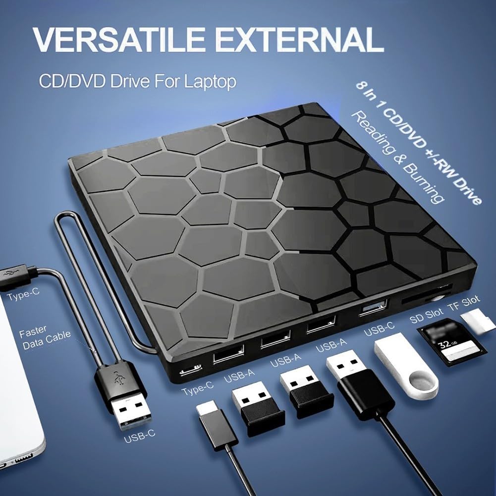 Masterizzatore DVD Esterno USB 3.0 Hub 7-in-1