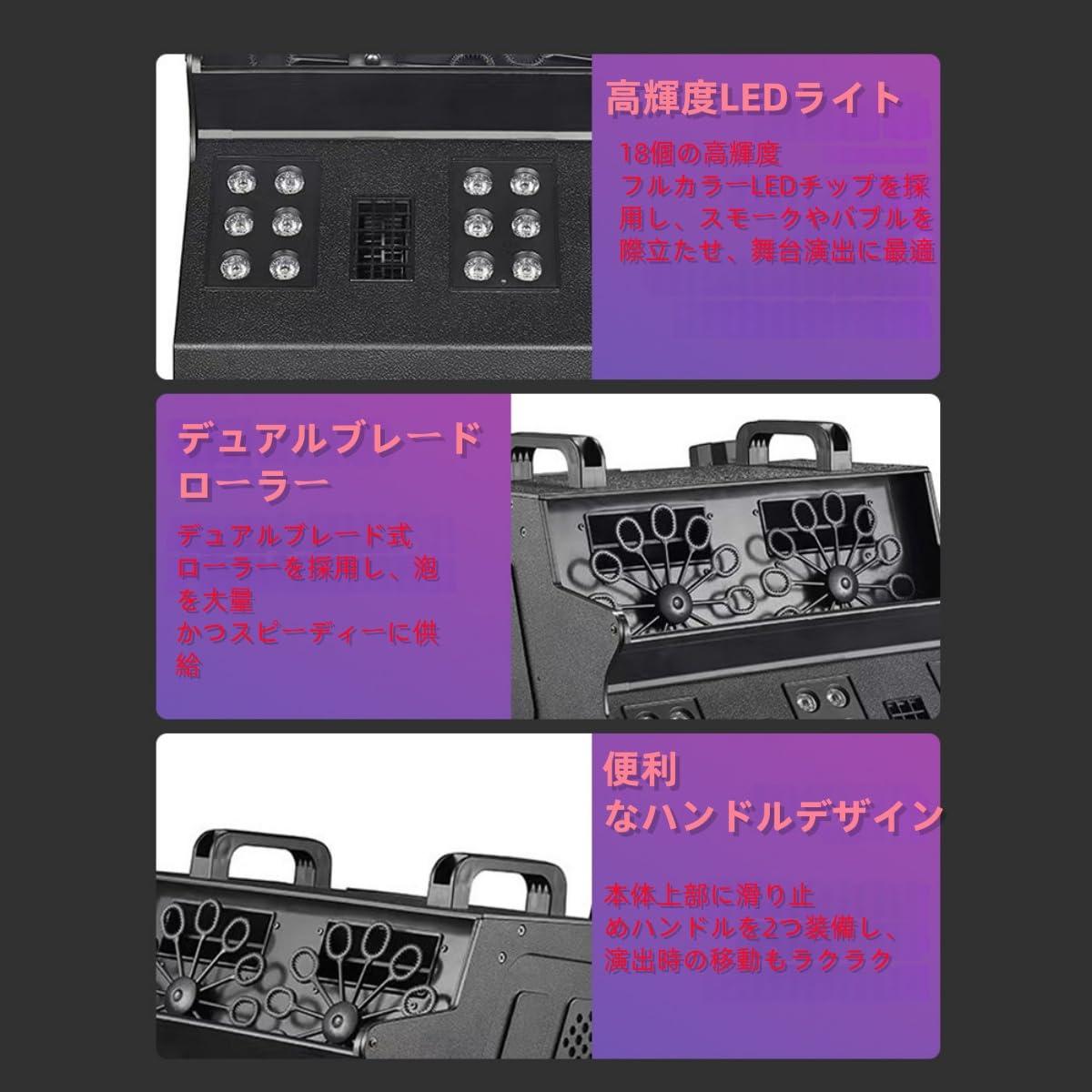 Amazon | Kirnuo 3 in 1 フォグバブルマシン 、バブルファン 2 個付き