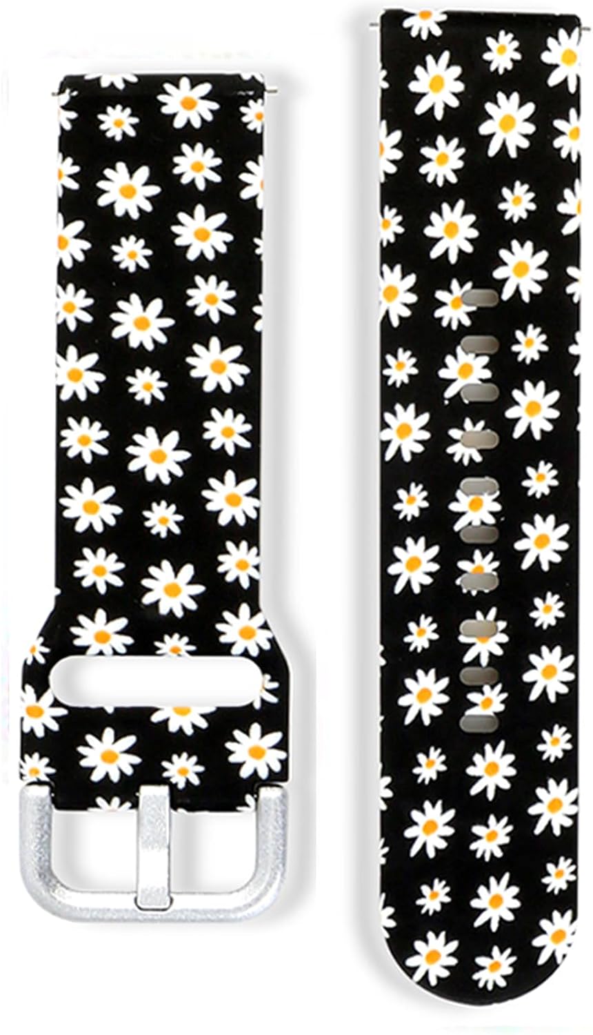 Bnads Compatible with Amazfit Bip 6 Smart Watch Bands Women Girl, Soft Silicone Pattern Floral Strap Bands for Amazfit Bip 6 Watch