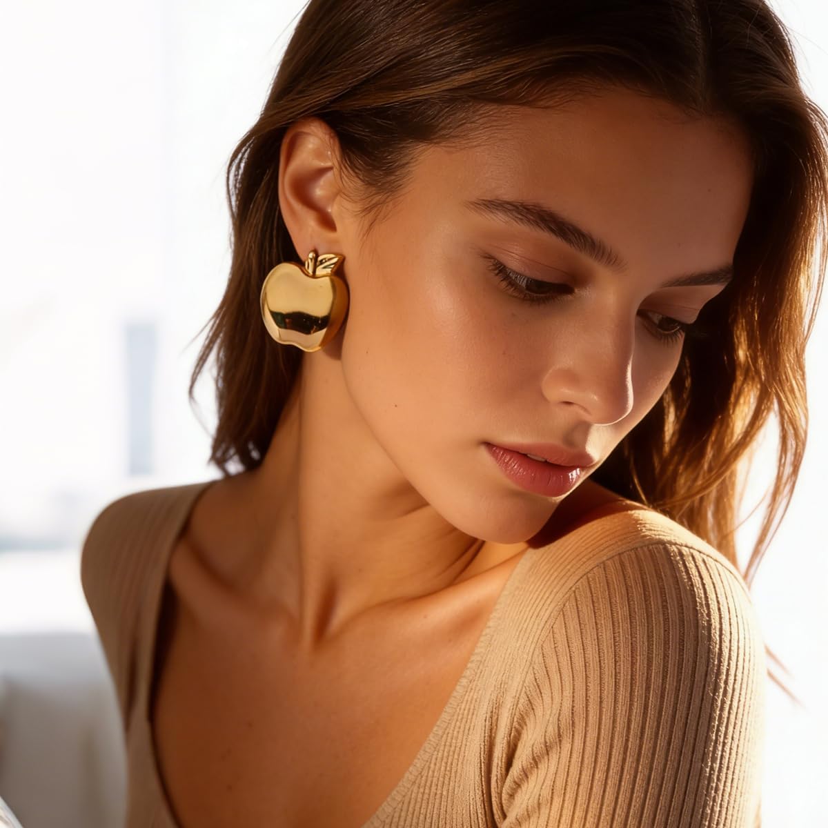 Trendy Gold Plated Earrings for Women Chunky Statement Drop Dangle Earrings Lightweight Hypoallergenic Fashion Accessories Gold Jewelry Gifts for Womens