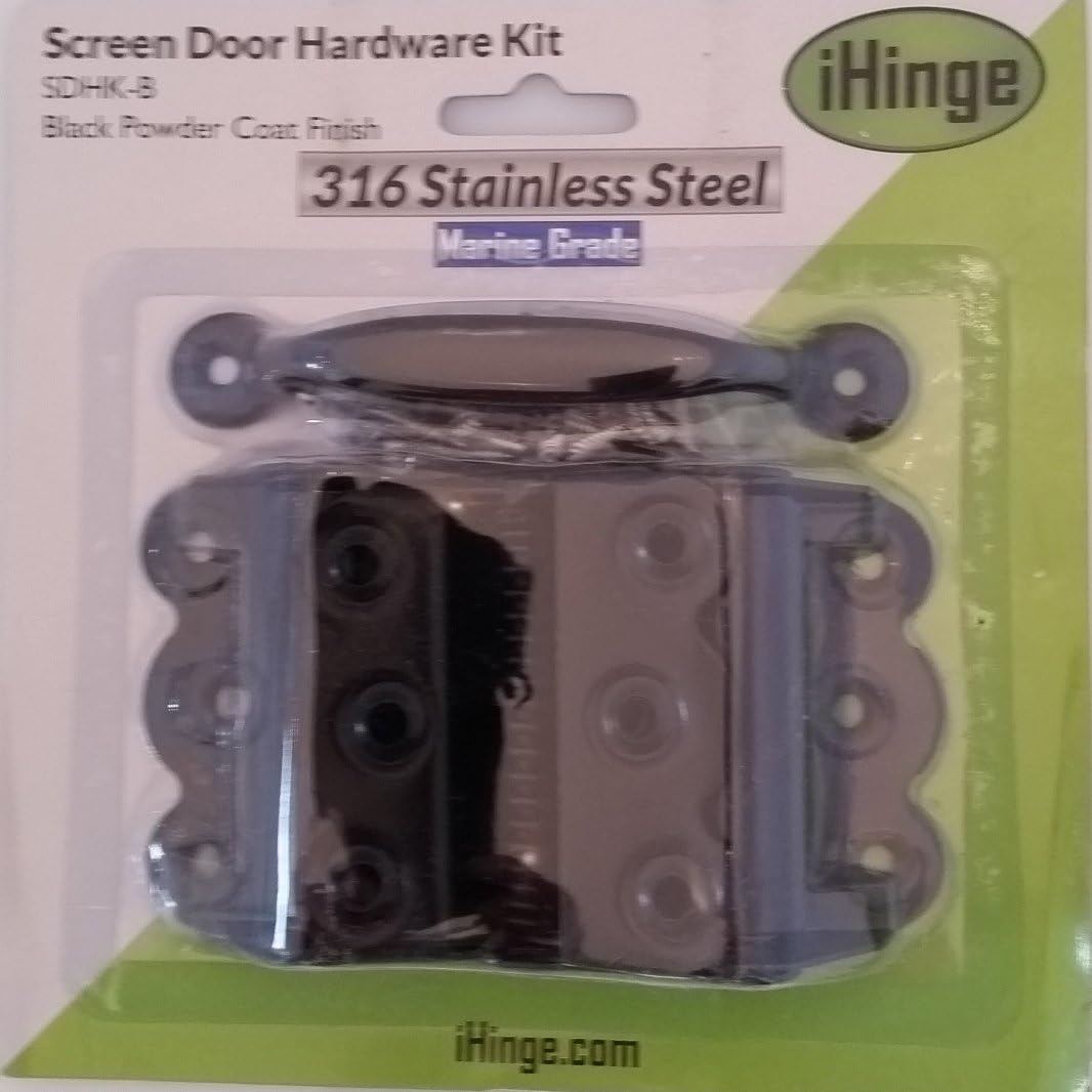Screen Door Hardware Kit SS-316 Marine Grade Stainless Steel-Black Powder
