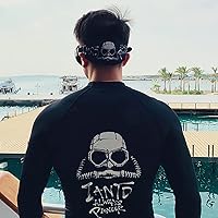 Vista 4 de Cubierta de correa de máscara de buceo de neopreno para máscara de buceo con cierre de gancho y bucle, patrón de bandera de buceo y patrón CCR