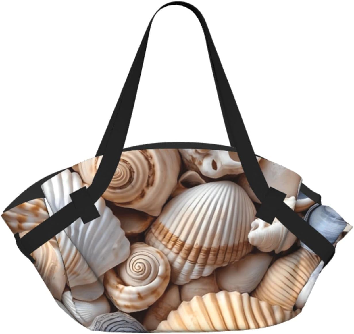 Sea Shells Pattern Foldable Camping Tote Bag Picnic Blanket Bag Portable Beach Mat Tote Waterproof Outdoor Picnic Mat Carry Bag