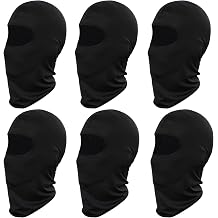 6pcs Ski Mask Balaclava Full Face Mask Cover Summer Face UV Protector Protection Windproof Men Women Outdoor Sports Black