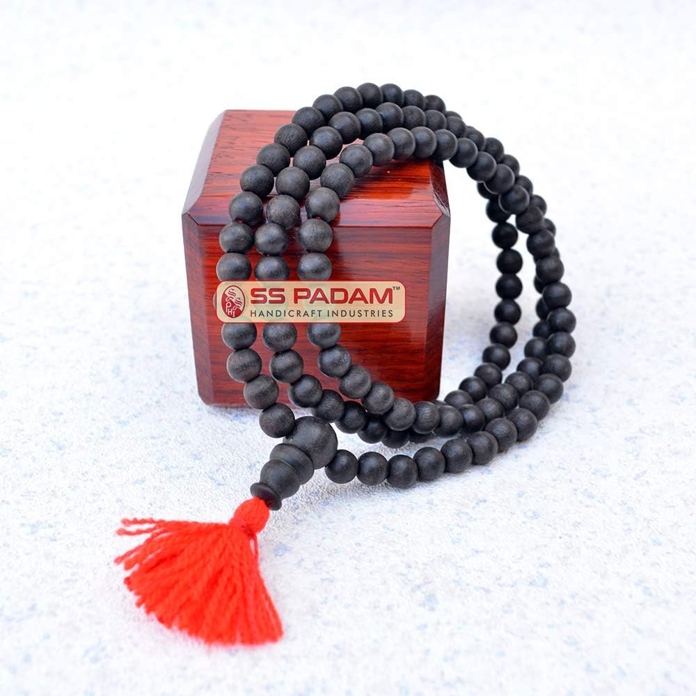 S.S. PADAM HANDICRAFT INDUSTRIES Unisex Adult Karungali Six Mm Bead Size Mala