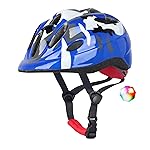 Atphfety Kids Toddler Bike Helmet, Adjustable Boys Girl Helmets from Baby to Children(Age 1-8), Multi Sports for Bicycle Skate Scooter with LED Light (Camouflage Blue, XS:47 cm - 52cm/18.5-20.5 inch)