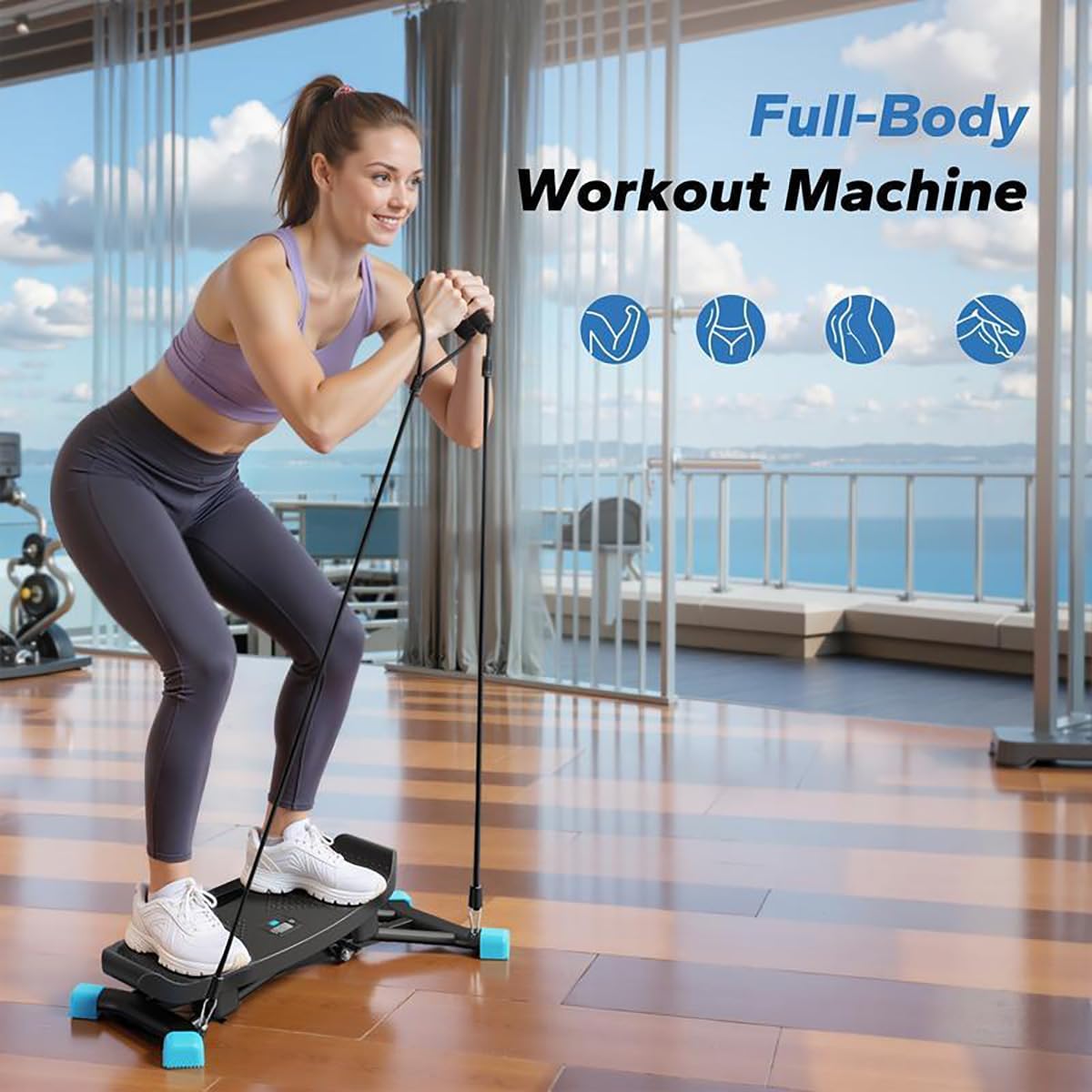 Balance Board,2026 New all motion exerciser,Portable Ski Balancing Machine with Lcd Monitor and Elastic Bands,Adjustable Intensity/Non-Slip Ma Pedal, Silent Exercise for Home