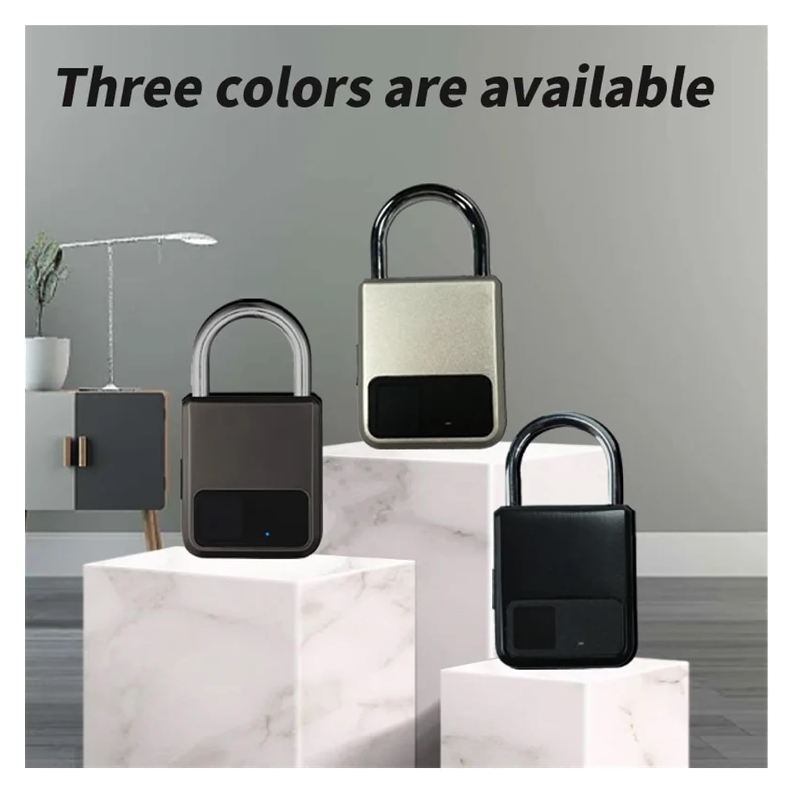Cadenas À Empreintes Digitales, Clé Électronique Portable, Déverrouillage De Sac, Serrure Bagages, Étanche, Rechargeable par USB, Compatible Intérieur Et Extérieur(Champagne Gold)