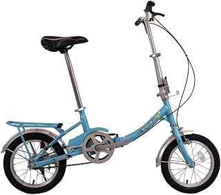 TZYY Students Adults Bicycle Urban Environment,Single Speed 14in Portable Folding City Bicycle,Mini Folding Bike With V Brake A 14in