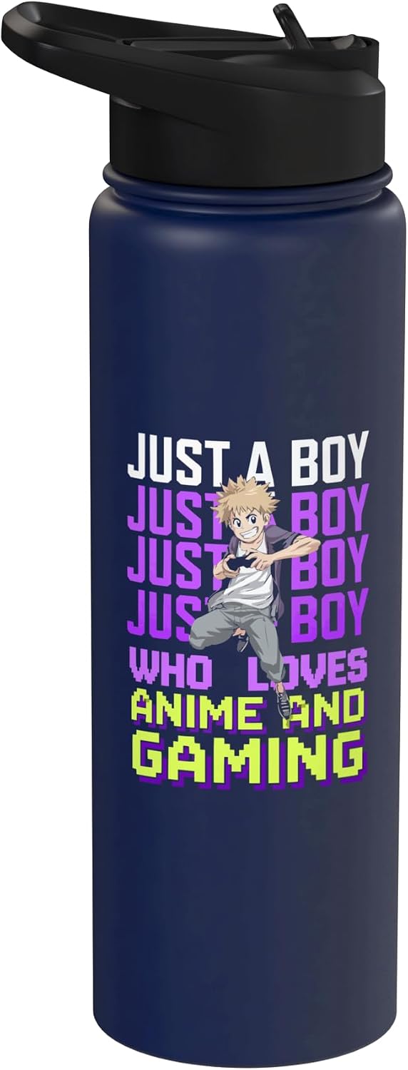 Anime And Gaming Manga Reader Otaku Kawaii Japanese Gamer Stainless Steel Insulated Water Bottle