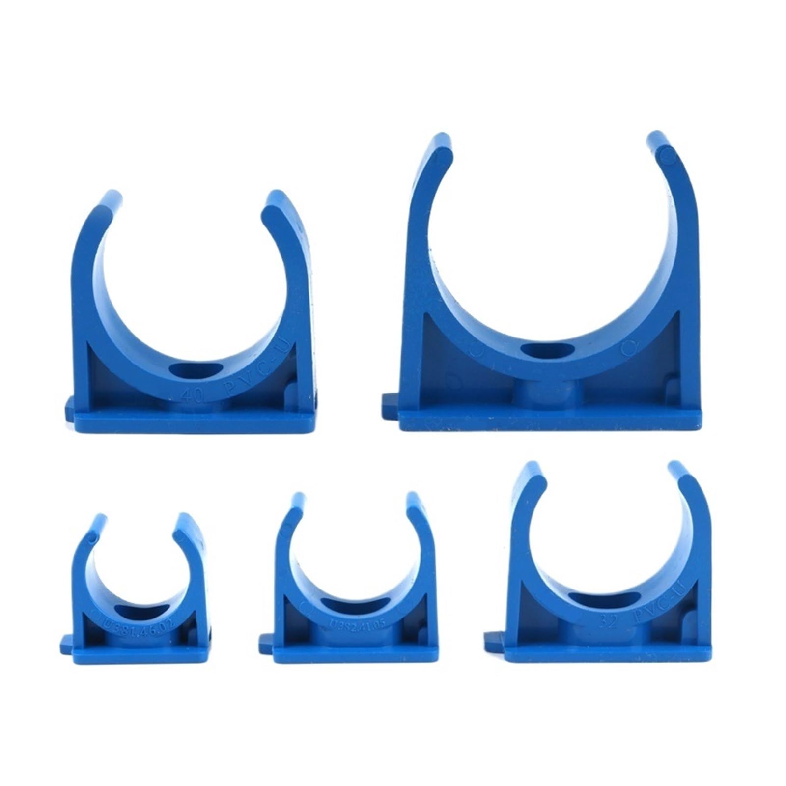 Plastic Clamps， Brake Pipe Clips wat Pack of 10 PVC Pipe Clamps for Water Support Garden Irrigation Blue Multiple Sizes(32mm)