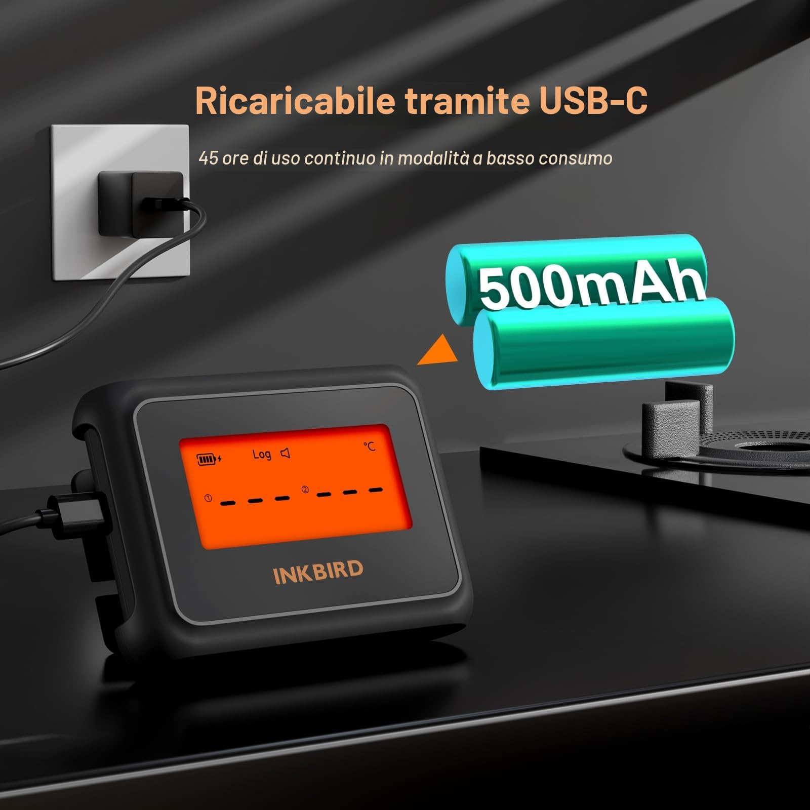 INKBIRD Bluetooth Termometro Cucina Digitale a Doppia Sonda per Carne BBQ con App e Allarmi di Temperatura