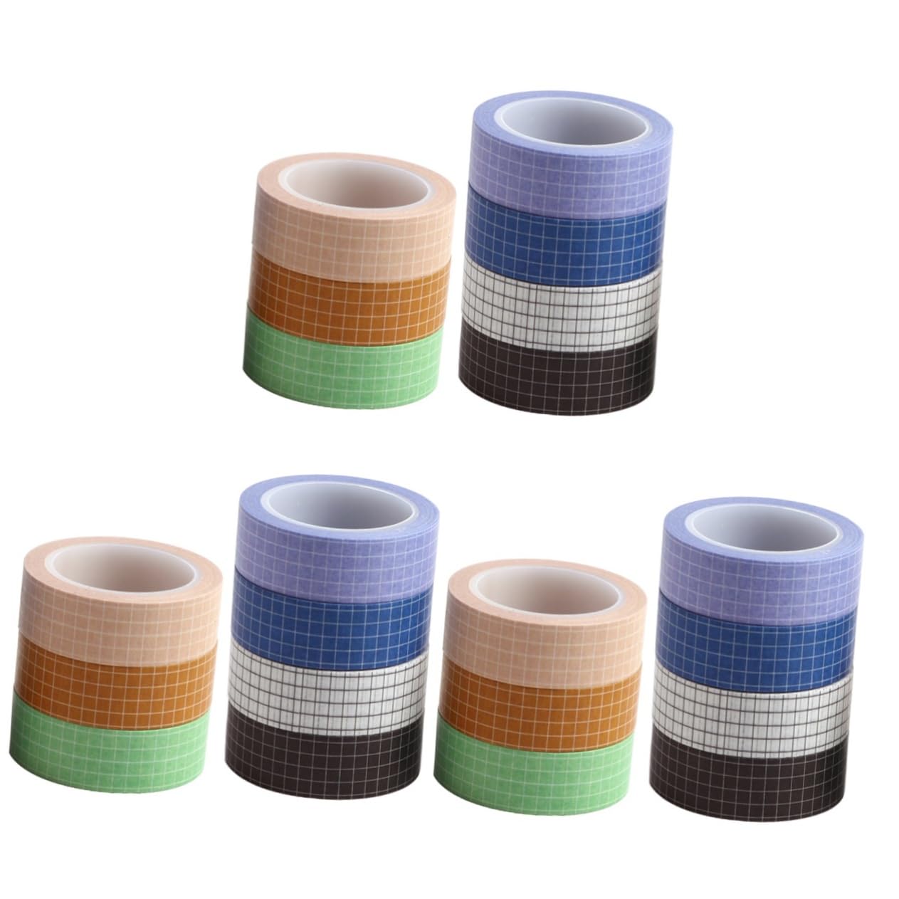Artibetter 3 Sätze Teiliges Dekorative Washi Tape Mit Gittermuster Für Scrapbooking Tagebuch Und Diy Projekte Wiederverwendbare Klebebänder Gemischten Farben 7 Stück * 3