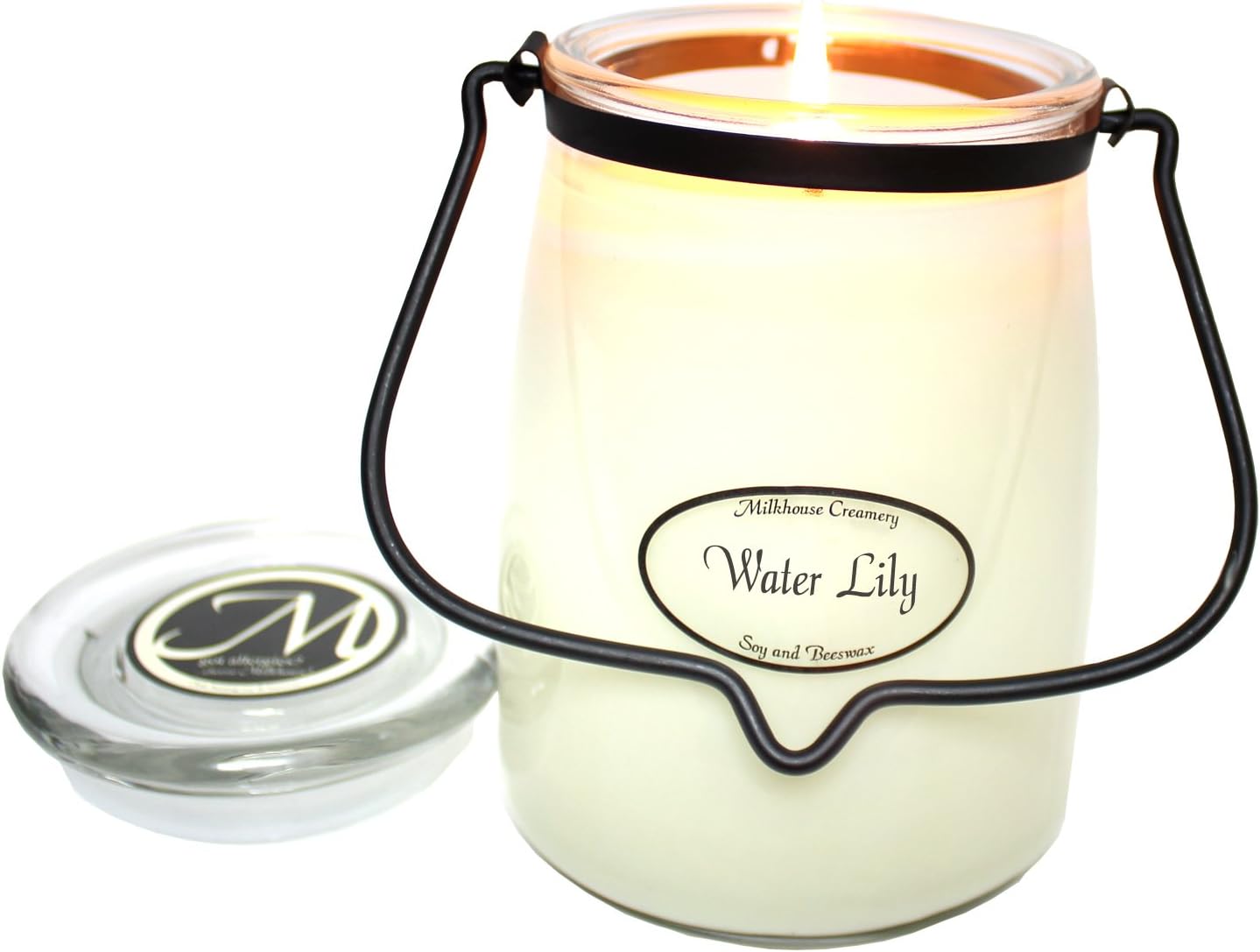 Milkhouse Candle Creamery Butter Jar Candle, Water Lily, 22