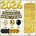 New Year Decorations 2026, Black Gold New Years Eve Party Supplies 2026 with Happy New Year Banner Cone Hat Paper Glasses Fringe Curtains 32inch 2026 Balloons for Happy New Years 2026 Decorations