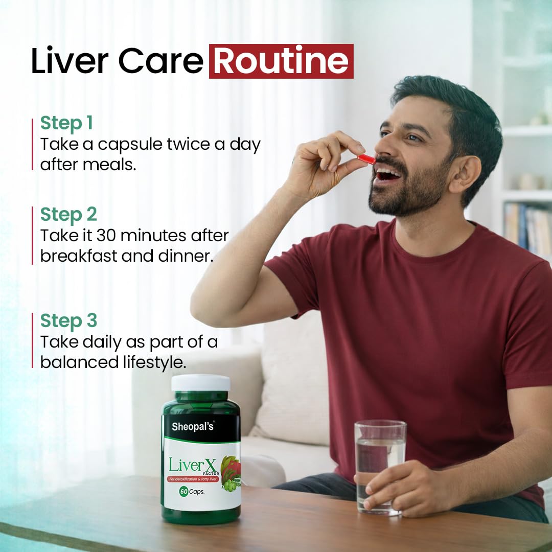 Sheopal's Liver X – Ayurvedic Liver Detox Supplement with Kutki – Supports Liver Health & Fatty Liver Management – 60 Vegetarian Capsules