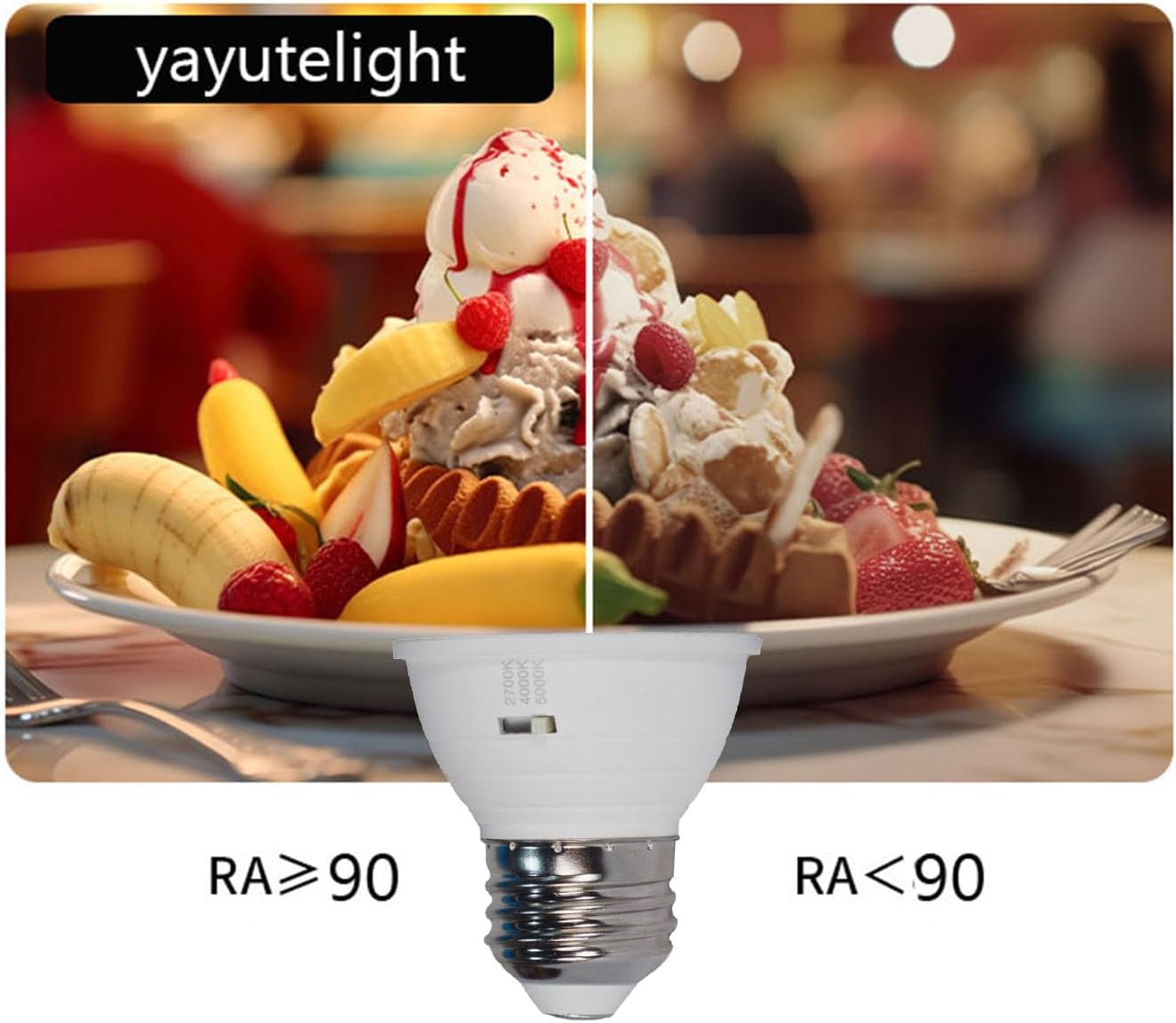 LED PAR16 Dimmable, 4-Pack Short Neck Recessed Spotlight Light Bulb, 2700K 4000K 5000K 3CCT,5W (50W Halogen Replacement) 500 Lumens, Medium E26 Base Cool White 4000K