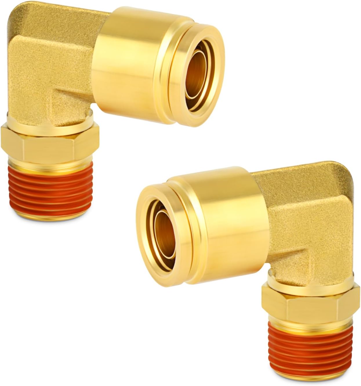 Utah Pneumatic 1/4 Push To Connect Fittings Npt Male Dot Air Fittings Brake Tube Fittings Brass Push To Connect For Saej844 Tubing Applications Air Brake Fittings 2 Pack