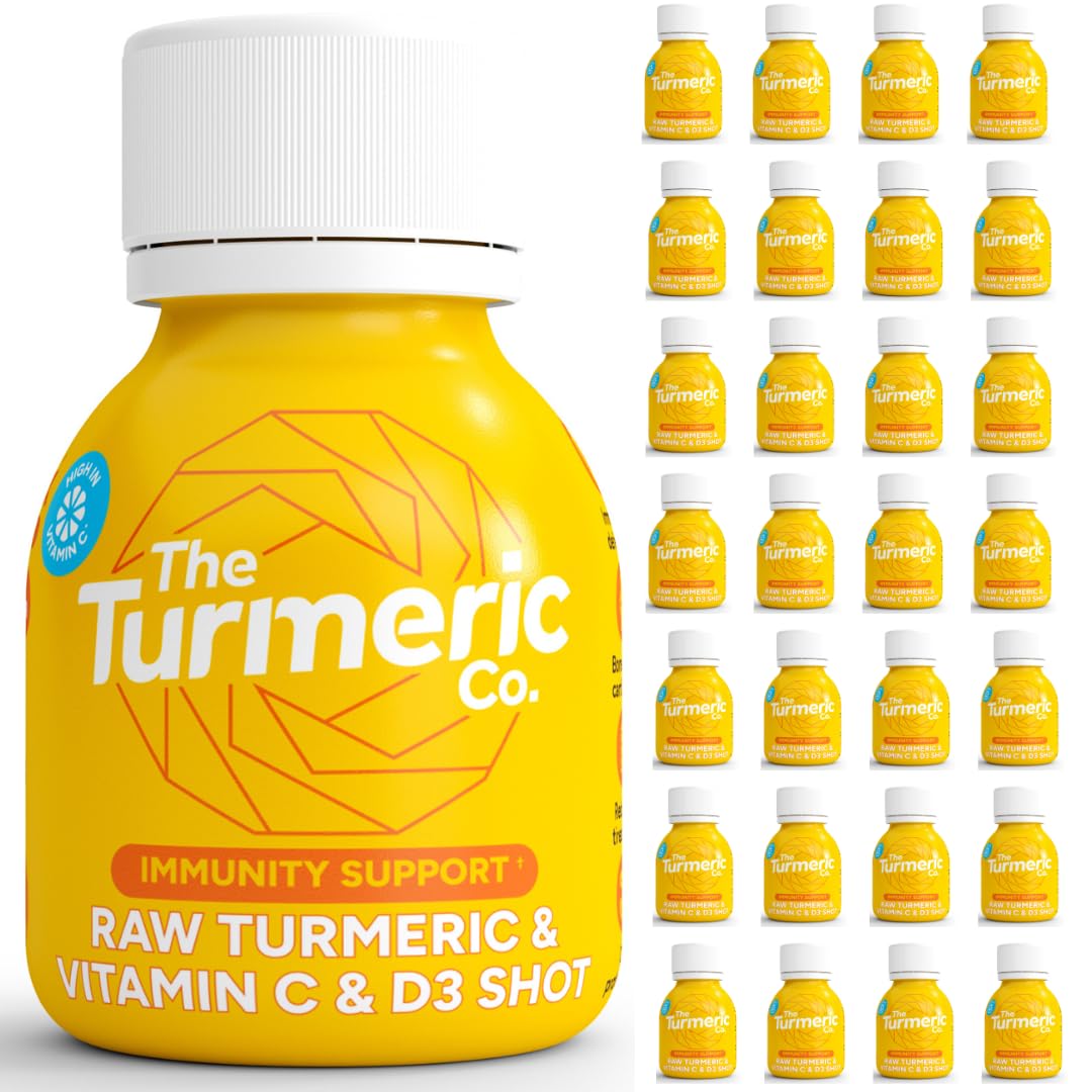 Sponsored Ad – Daily Immune Support Turmeric & Vitamin C / D3 Shots | The Turmeric Co. | 28-Day Supply (28×60 ml Cold-Pressed Vegan | 1000 mg Vitamin C + 3000 IU D3 | No Added Sugar