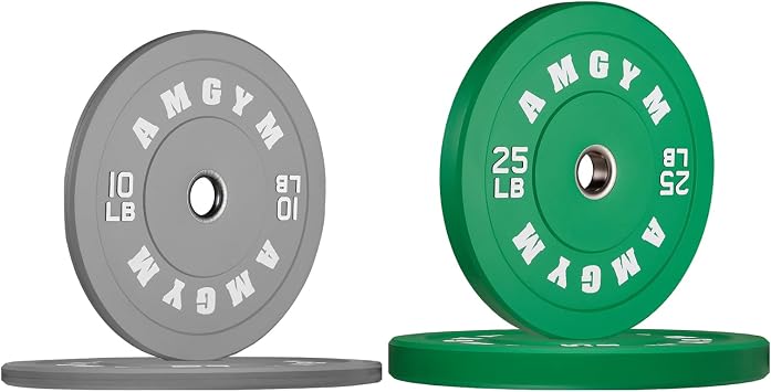 Elite Bumper Plates 2-Inch Colored Olympic Weight Plates for Athletes,10/20/35/45/55 lb Competition Barbell Weight Sets for Home Gym & Event Prep, Odorless Rubber / Floor Care Mechanism / International Standards / Full Set Available