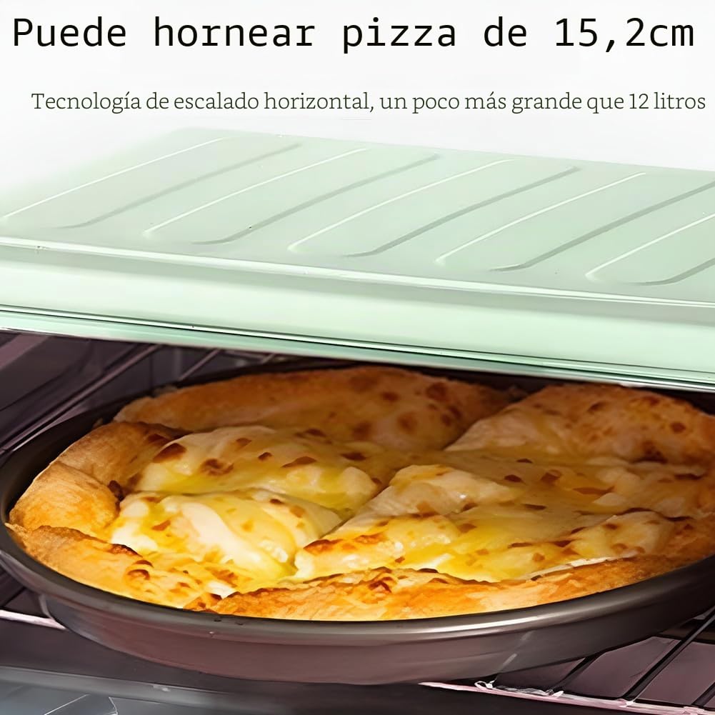 Horno eléctrico Inteligente, tostadora de convección de encimera de 12 litros, Horno para Hornear Pasteles pequeños, máquina de Desayuno Multifuncional, Control de Temperatura Ajustable de 0-230 ℃ A