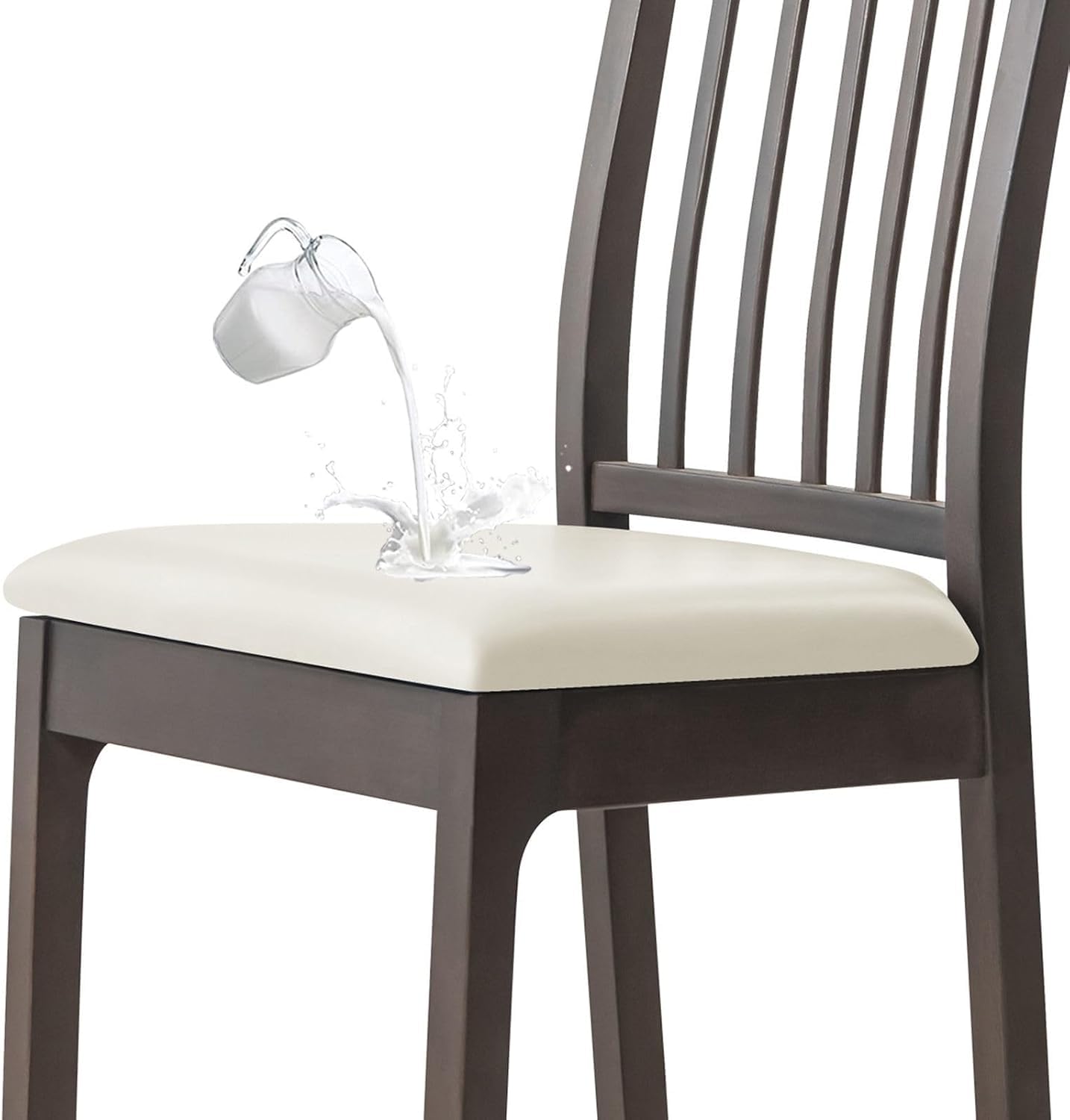Fundas de asiento impermeables de piel sintética para sillas de comedor