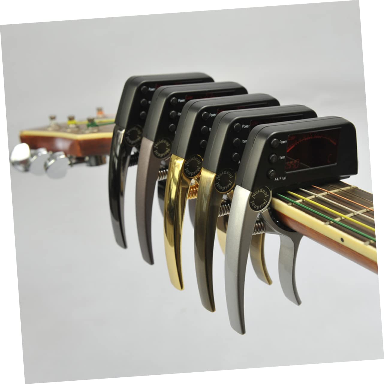 HEMOTON 3stücke Elektronisches Stimmgerät Und Kapodaster Für Akustik-gitarre Ukulele Und Banjo Präziser Clip Tuner Mit Lcd-anzeige Silber