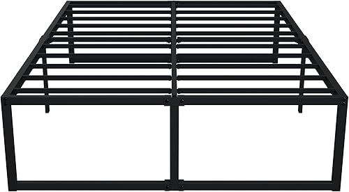 Miniatura 15 de EMODA Base de cama tamaño King de 12 pulgadas, no necesita somier, plataforma de metal resistente con listones de acero, sin ruido, fácil montaje,