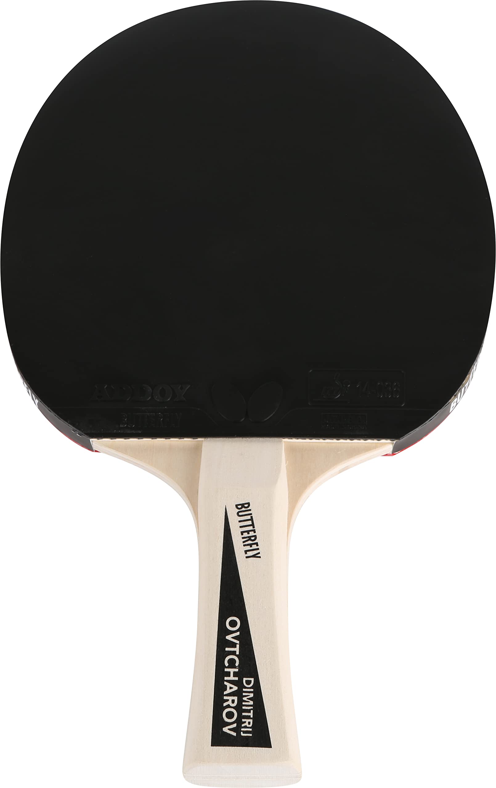 Butterfly Dimitrij Ovtcharov zestaw do tenisa stołowego, 2 rakietki do tenisa stołowego + 6 piłek TT, certyfikowana przez ITTF, gąbka 1,5 mm, dla początkujących do tenisa stołowego