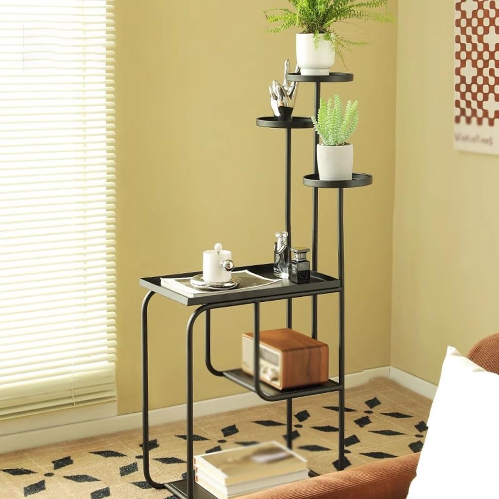Multi Tiered Plant Stand Indoor Simple Multifunctional Balcony Flowerpot Flower Stand Living Room Leisure Storage Rack Sofa Stand Corner Outdoor Plant Stand