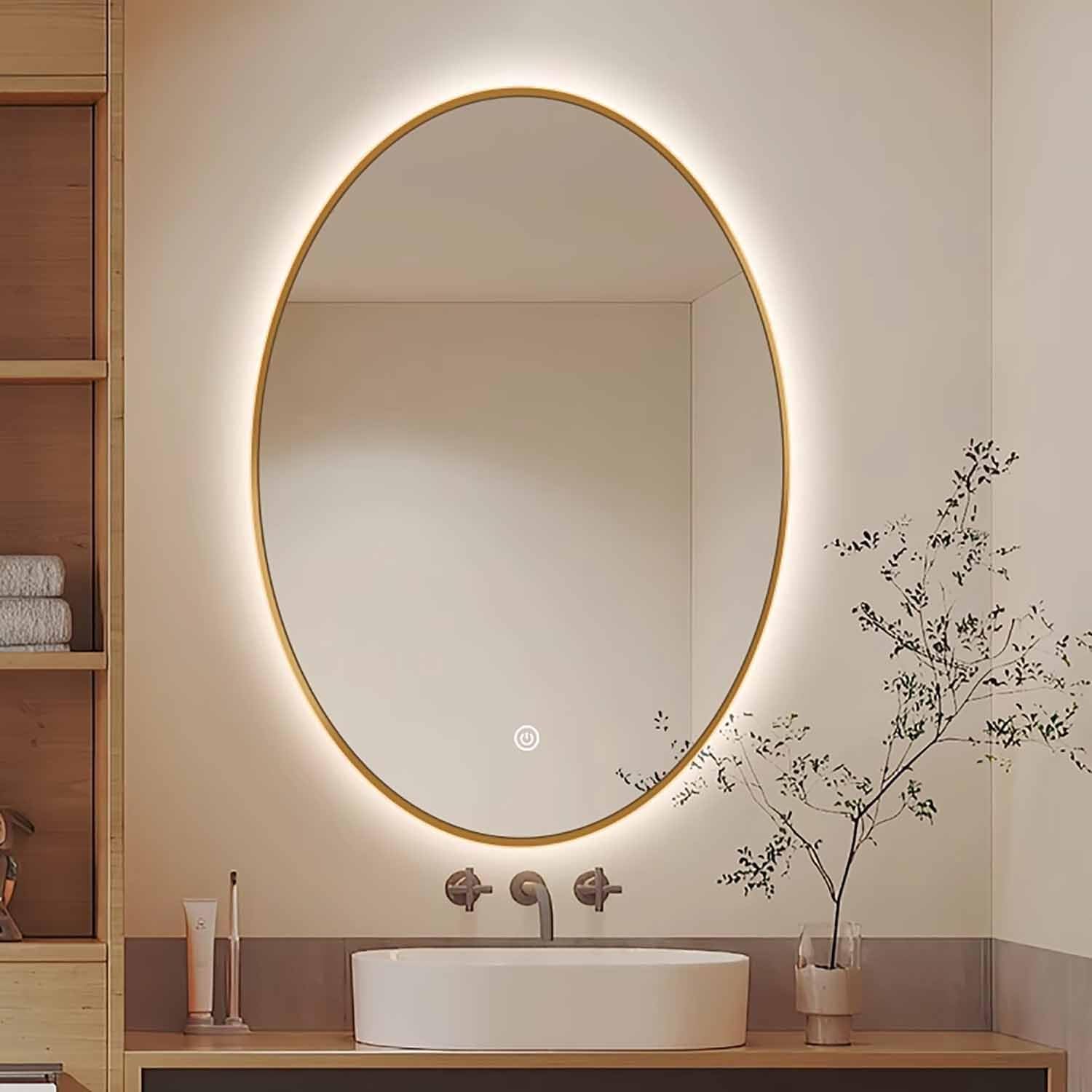 WJFTODAY Dimmable LED Bathroom Mirror with Anti-Fog, 3 Color Lights, Shatter-Proof Design – Perfect Wall Mounted Vanity Mirror for Modern Bathrooms