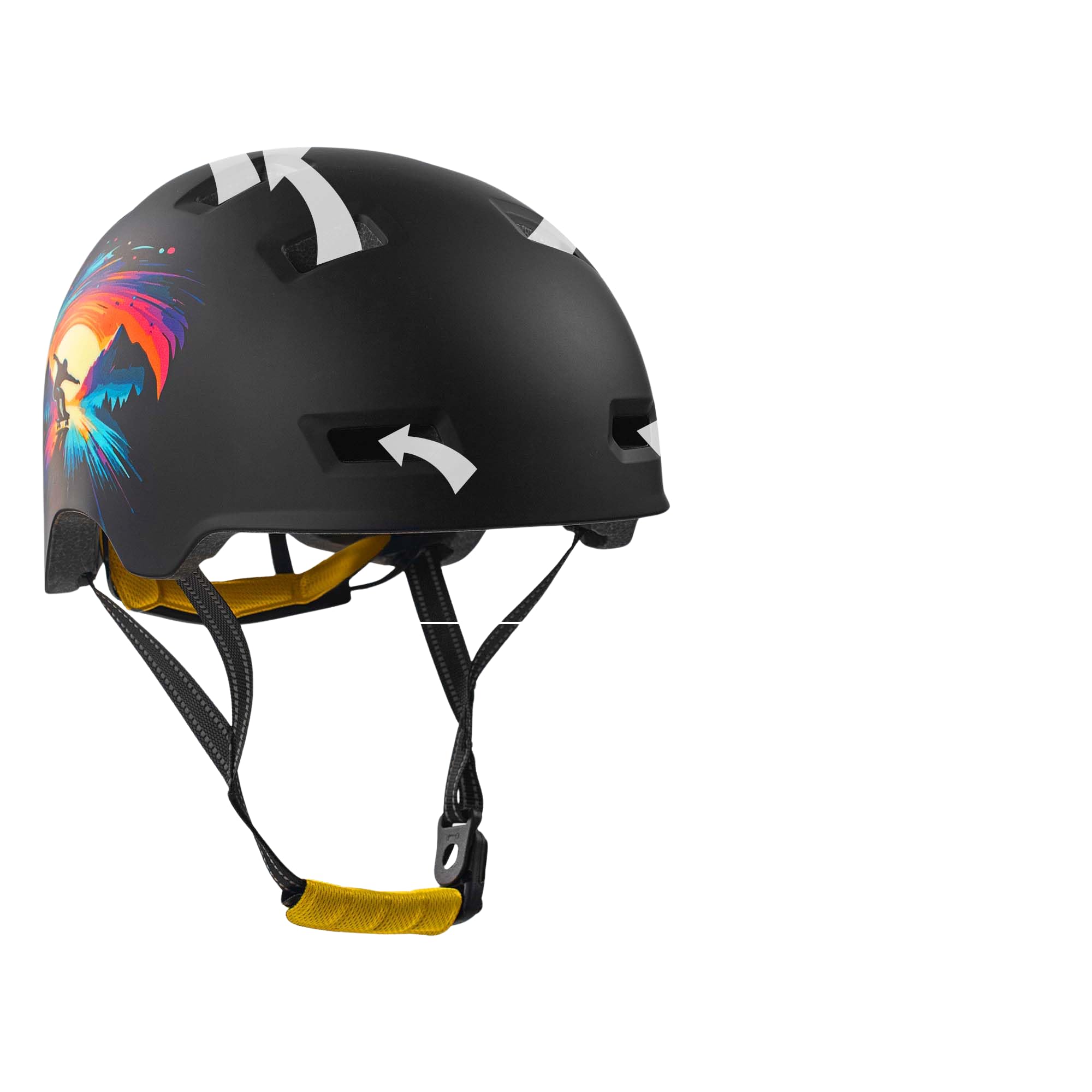 Crazy Safety Rampage Patinage Noir | Casque pour vélo, Skateboard, Rollers et BMX | Casque de vélo pour Hommes, Femmes et Enfants | M (54-57cm) | Casque Ajustable pour skateurs et Cyclistes