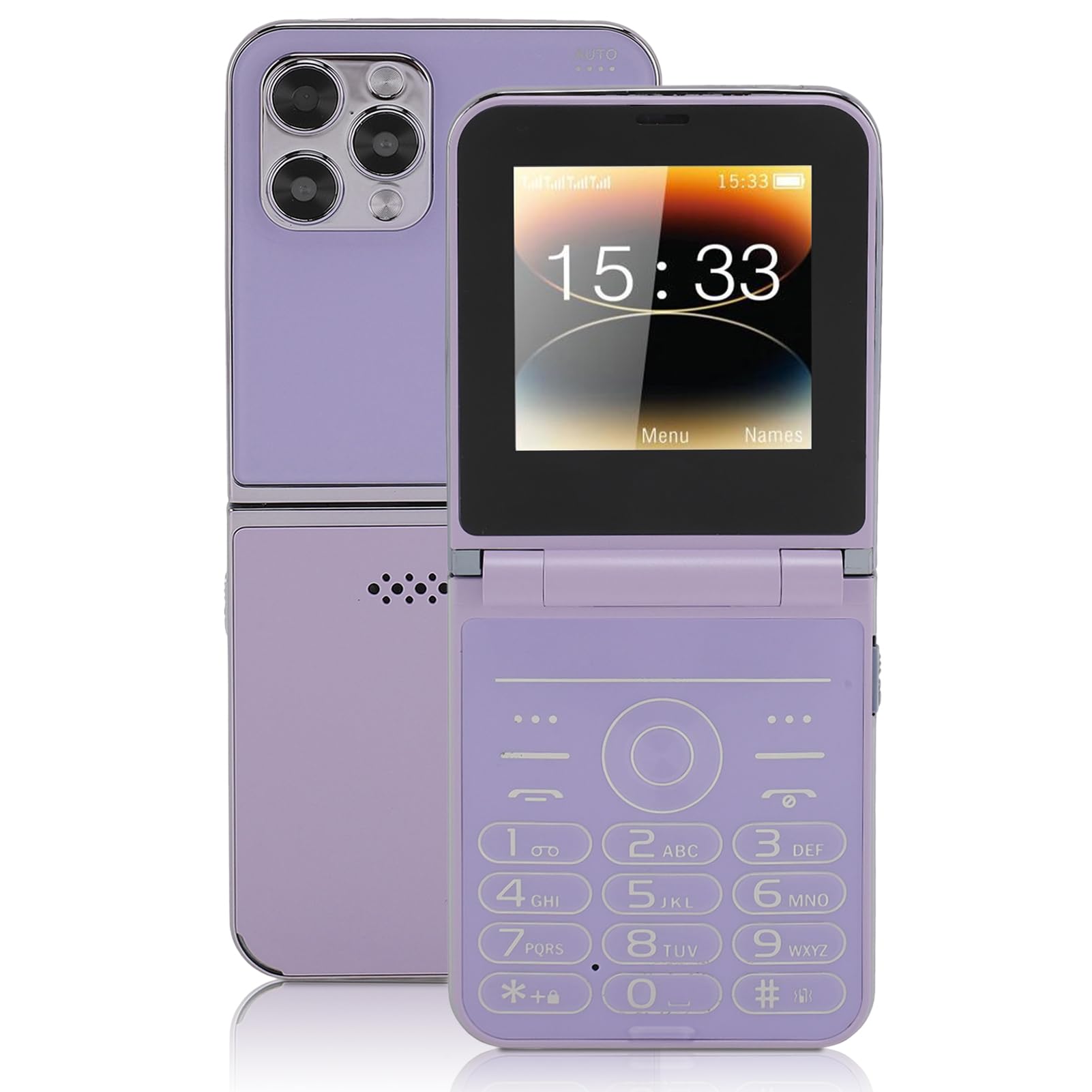 Garsent Teléfonos con Tapa para Personas Mayores, Teléfono Celular Desbloqueado de 2,6 Pulgadas, Botones Grandes, Dígitos Grandes, Teléfono Celular con Tapa para Personas Mayores,