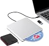 External CD DVD Drive, USB C USB 3.0 Slim CD/DVD +/-RW Drive Reader Slot in CD ROM Burner Writer, External Disc Drives DVD Player for Laptop PC MacBook Windows 11 10 Mac OS with Carrying Case