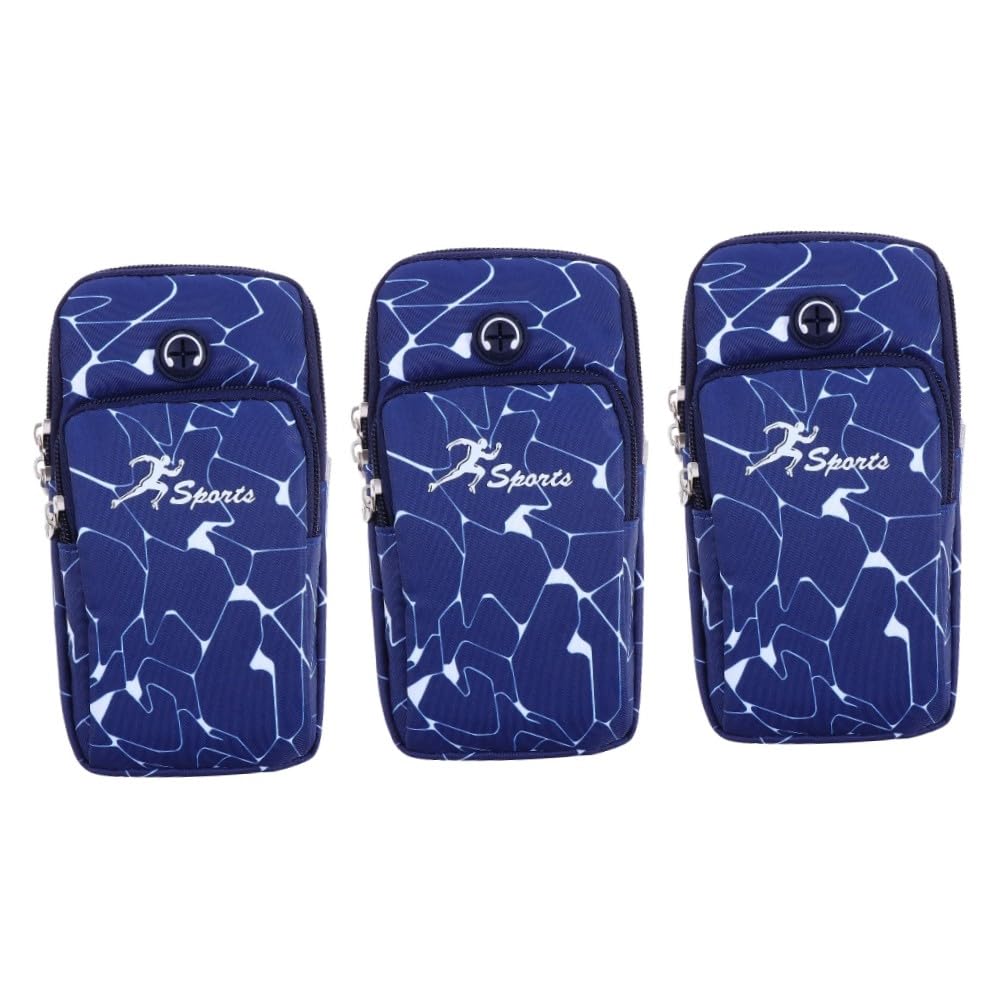 WOONEKY 3 Tasche Ergonomiche Per Telefono Per Borsa Sportiva Supporto Per Telefono Cellulare Fascia Da Braccio Per Corsa Borsa Per Telefono Con Cerniera in Metallo Liscio