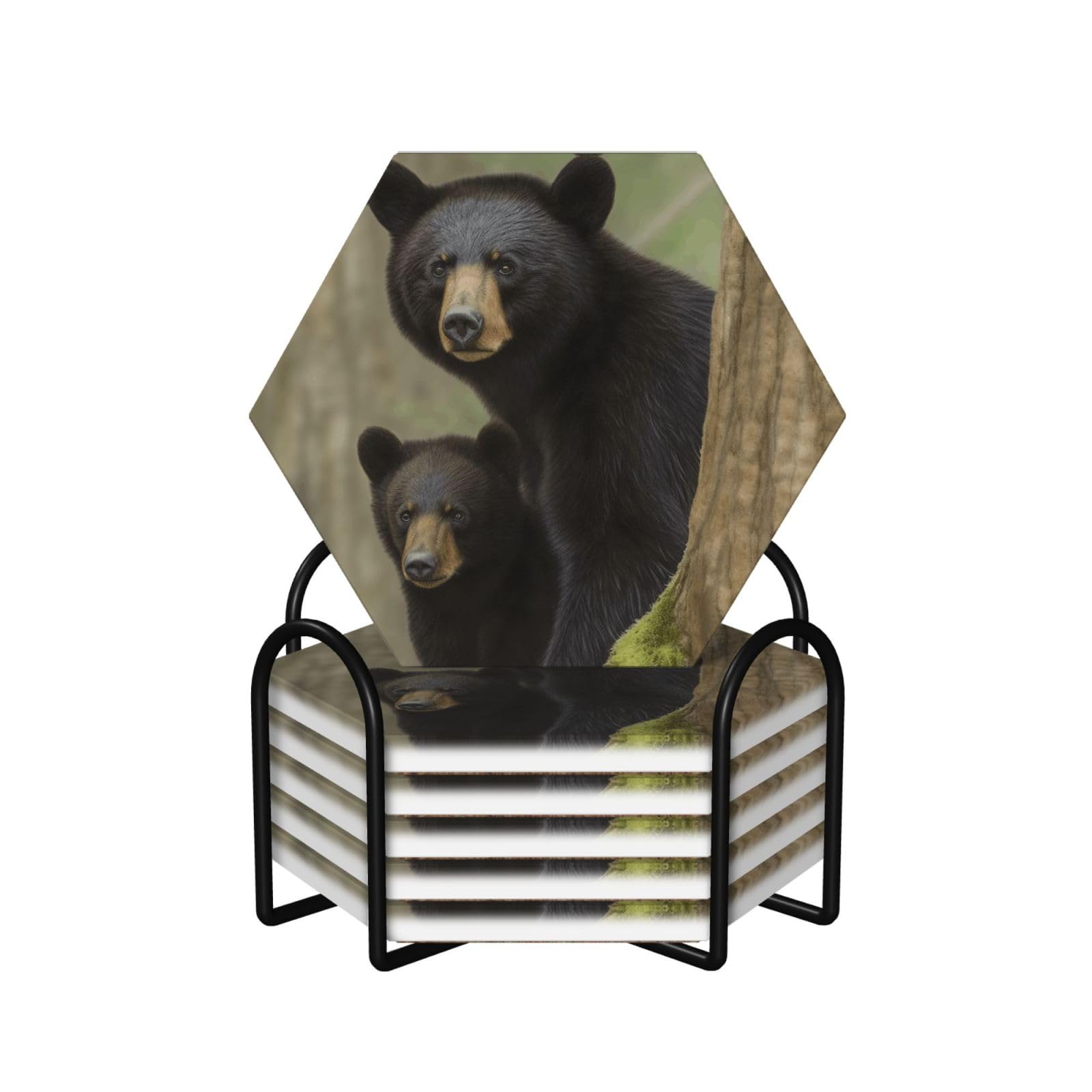 Dessous de verre motif ours cadeau idéal pour crémaillère et décoration